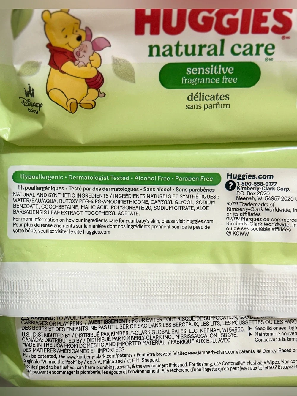 Huggies Natural Care Baby Wipes 56‎ Count Per Pack Lot of 2 Packs - 112 wipes